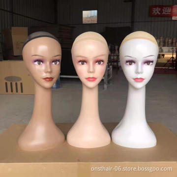 Wig Mannequin Head with Shoulder Manikin Model for Wigs With Shoulders Hat Necklace Glasses Scarf Display Stand PVC Plastic